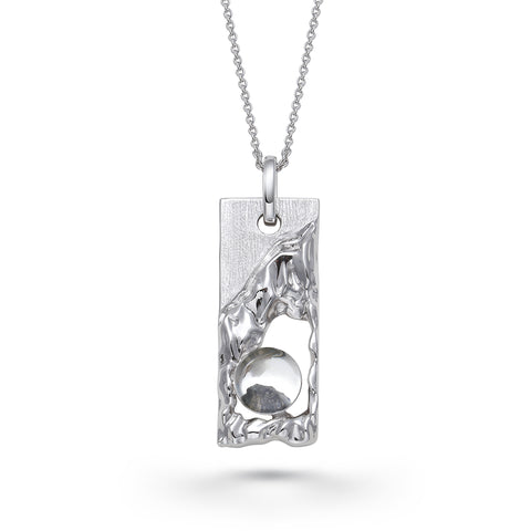 Authentic Moon Rock Rocky Series Men's Necklace (From Lunar Meteorite NWA 11788) - Space & Meteorite Co