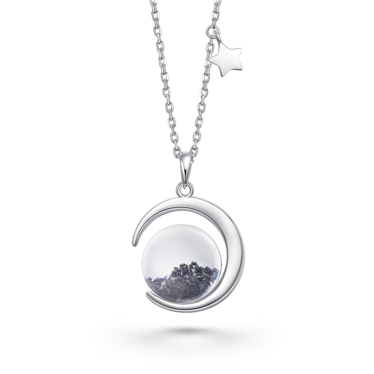 Authentic Moon Rock Crescent Series Necklace (From Lunar Meteorite NWA  11788)